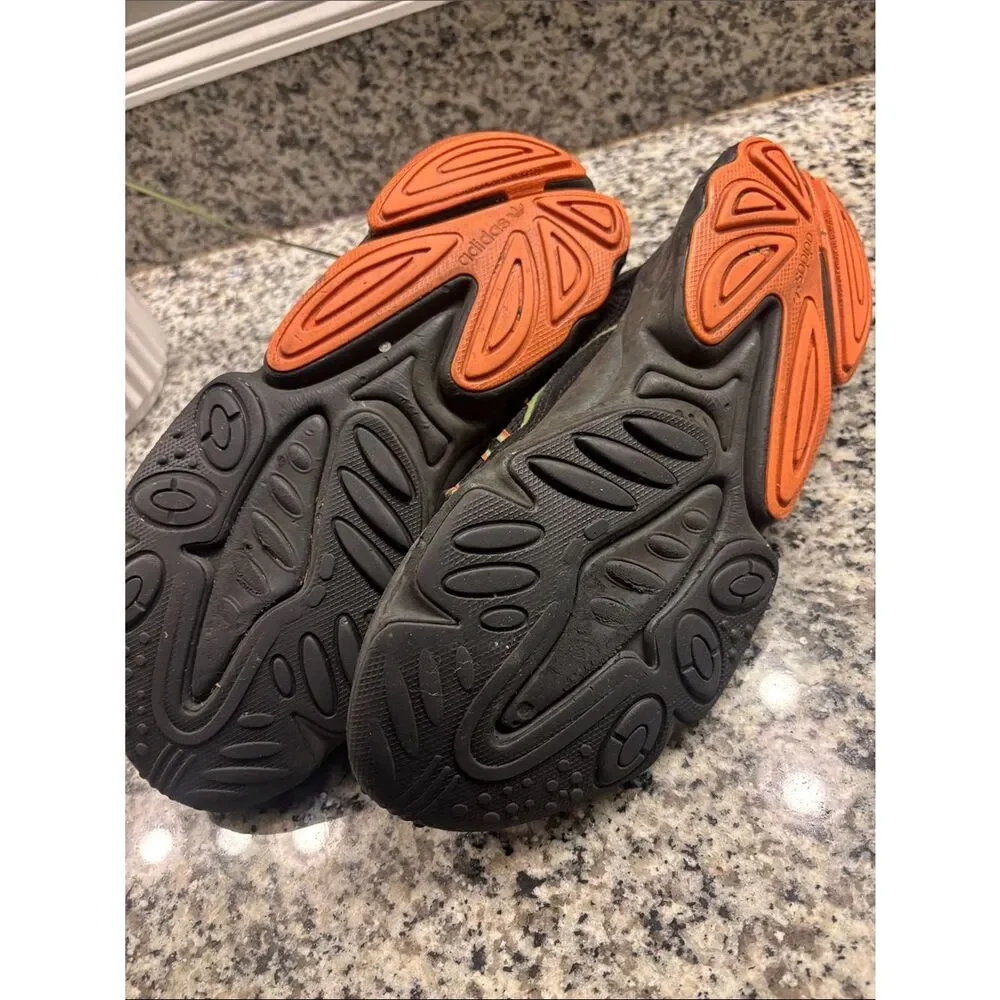 adidas Black Sneakers with Green and Orange Trim